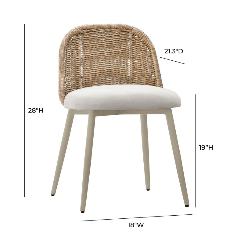 Silla de comedor Alexa de ratán con tejido de alto rendimiento