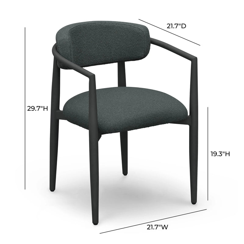 Silla de comedor para exteriores Annika con brazos, de tela texturizada y calidad comercial