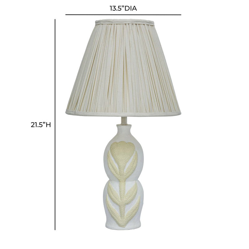 Edith Papier Mache Flower Pleated Table Lamp