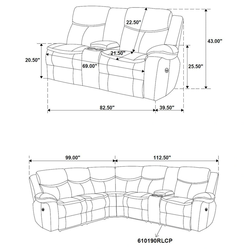 Sycamore Power Reclining Sectional Sofa