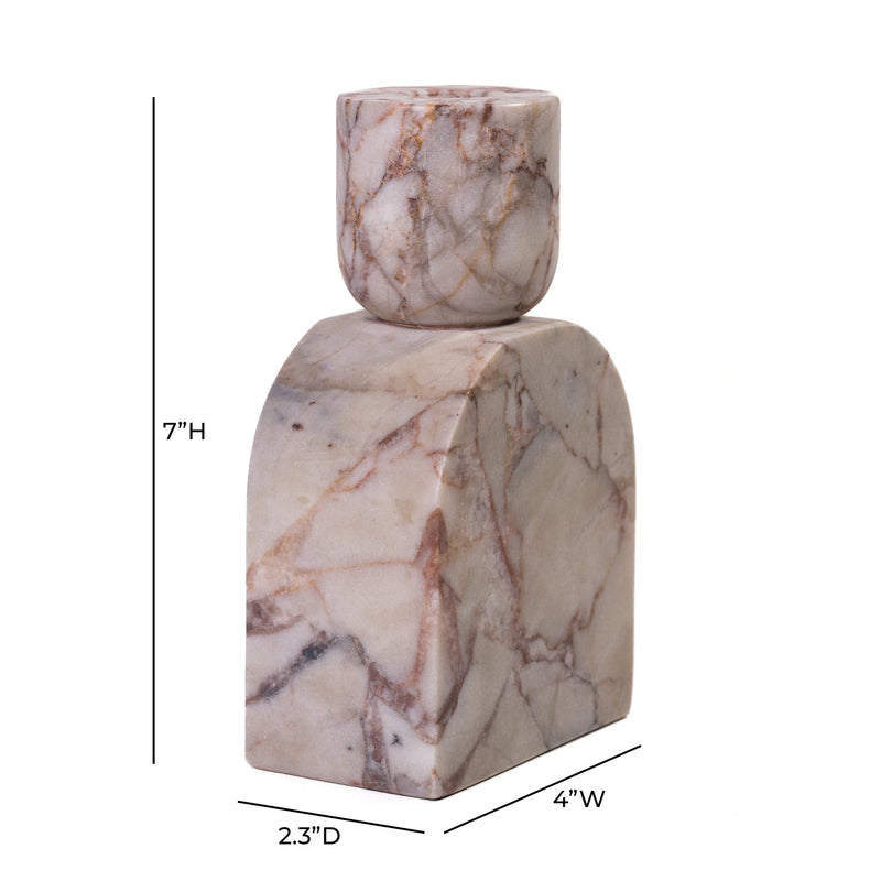 Marble White Brown Candle Holder