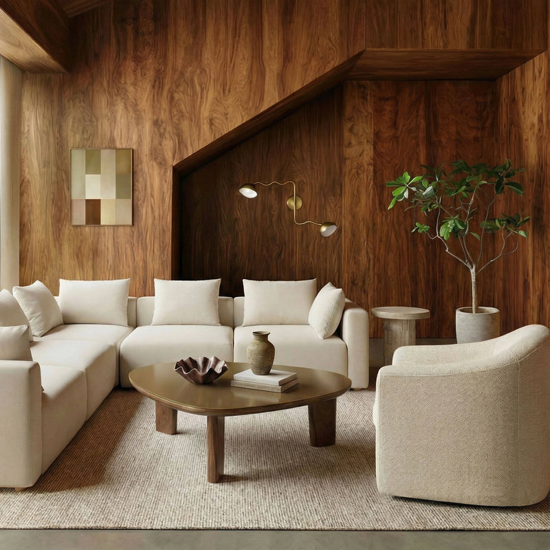 Sillón decorativo giratorio Thao de tela de tejido tipo canasta de grado comercial