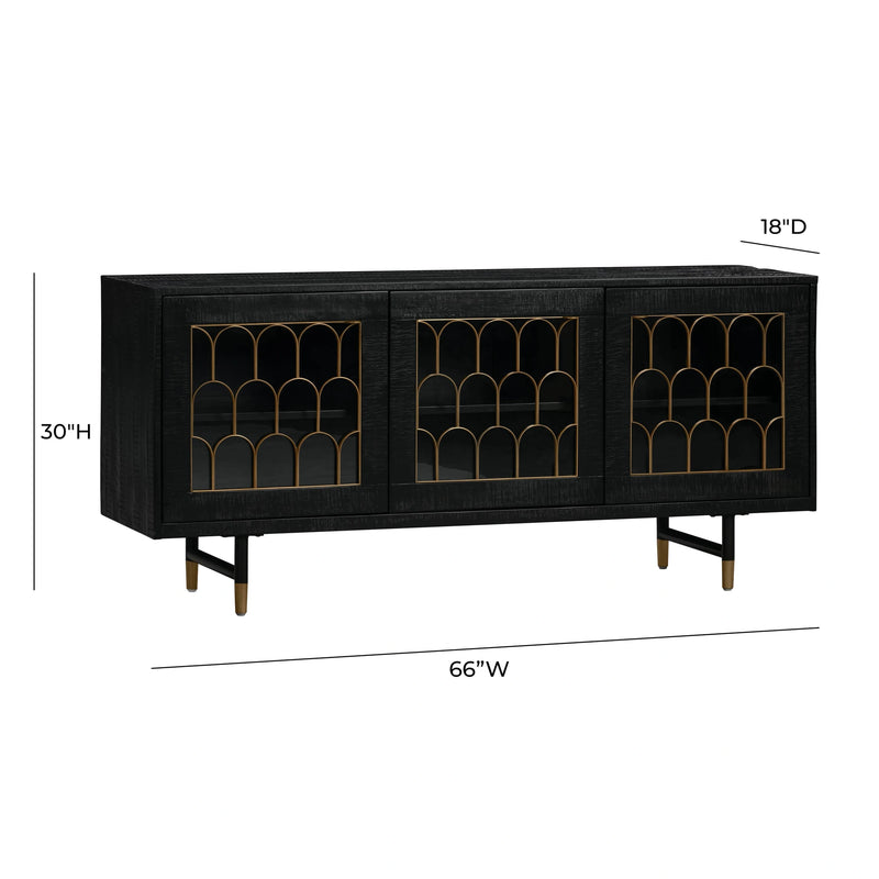Gatsby 66" Black Acacia Wood Buffet