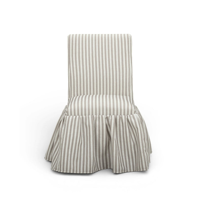 Gertrude Striped Performance Linen Skirted Dining Chair