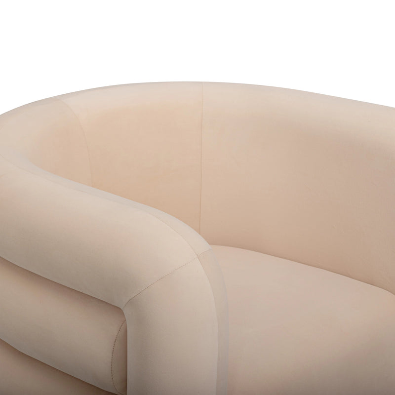 كرسي استرخاء دوار بكسوة مخملية وتصميم منحني (Curves)