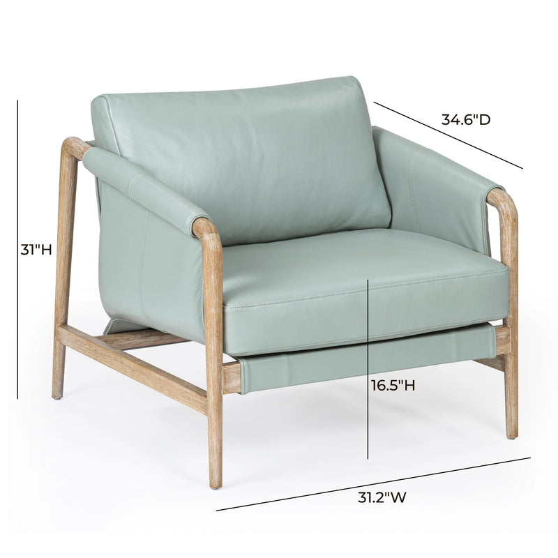 Sillón decorativo Chakka de piel auténtica de calidad comercial