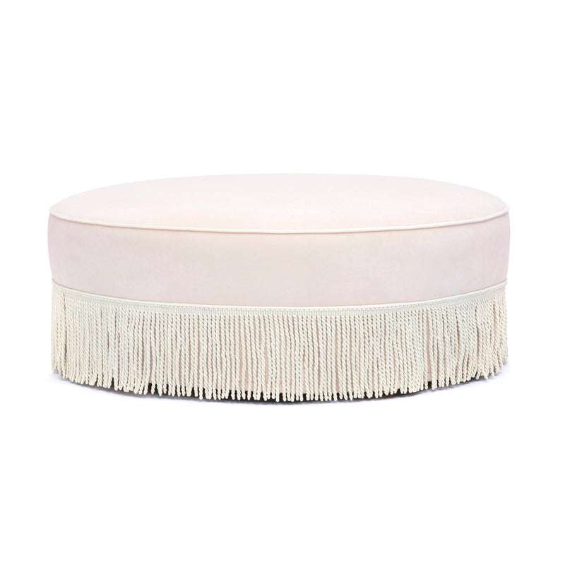 Tassy Tasseled Round Ottoman
