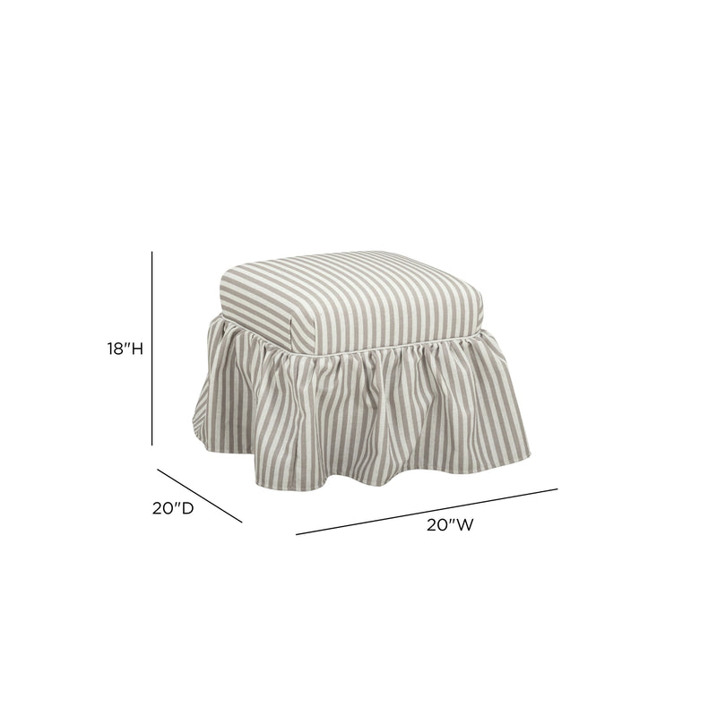 Gertrude Performance Linen Skirted Ottoman