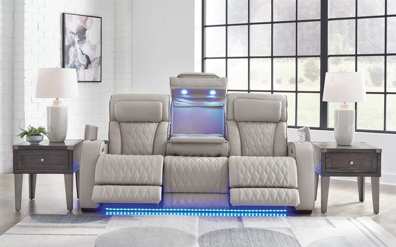Sofá reclinable eléctrico Boyington, sofá de dos plazas y sillón reclinable