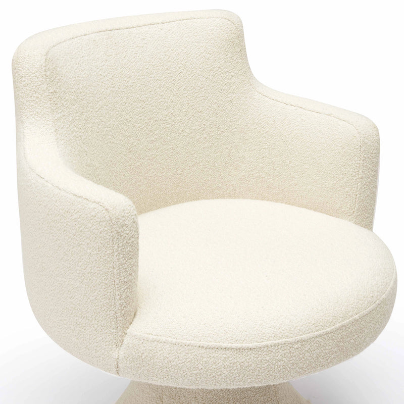 Jeffree Performance Boucle Swivel Dining Chair