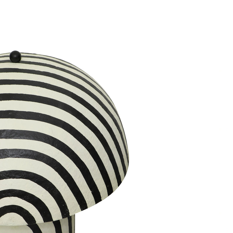 Maiori Black Striped Papier Mache Floor Lamp