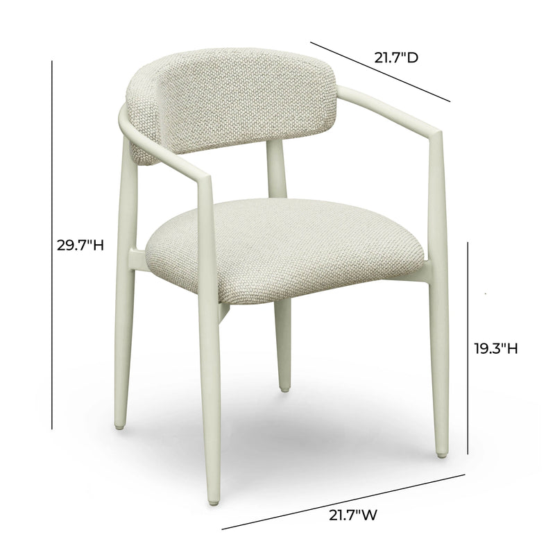 Silla de comedor para exteriores Annika con brazos, de tela texturizada y calidad comercial