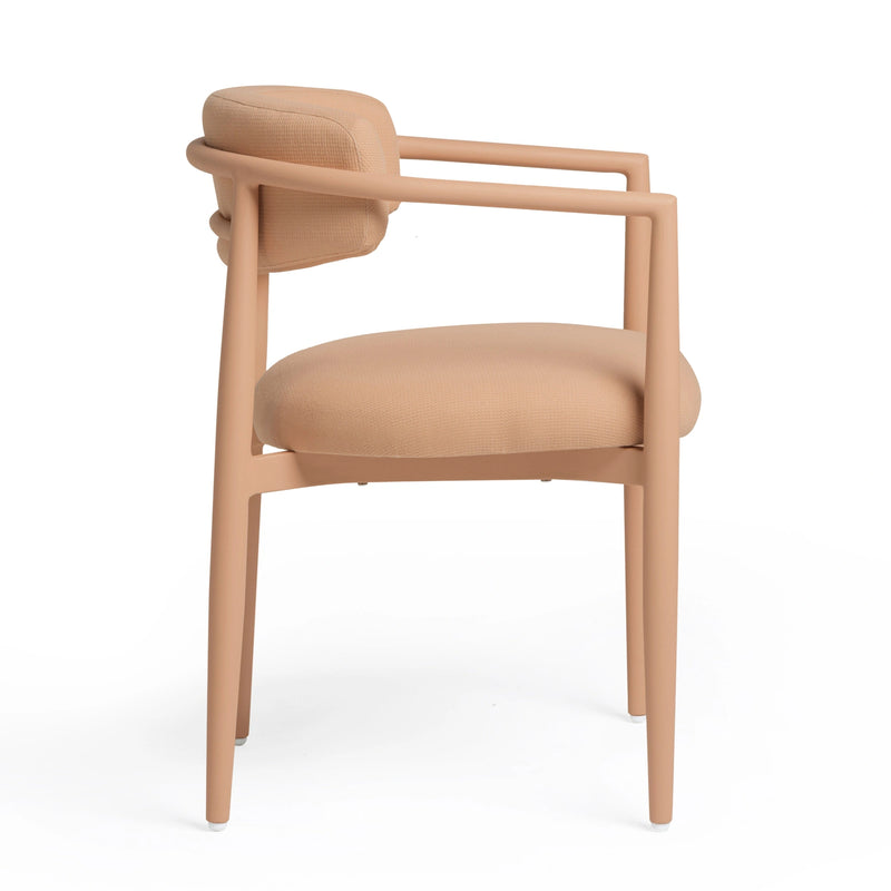 Silla de comedor para exteriores Annika con brazos, de tela texturizada y calidad comercial