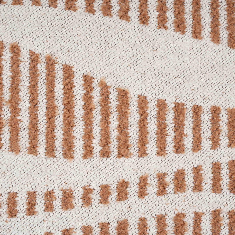 Ember Natural and Cream Woven Pouf