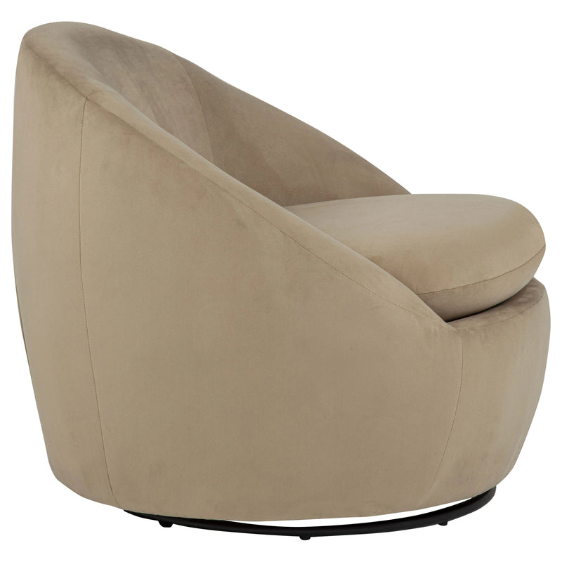 Sillón decorativo giratorio tapizado Myernick