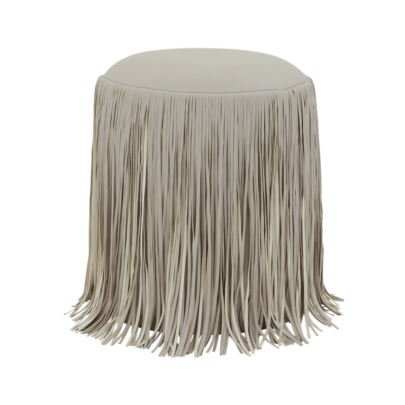 Shag Me Performance Vegan Leather Ottoman