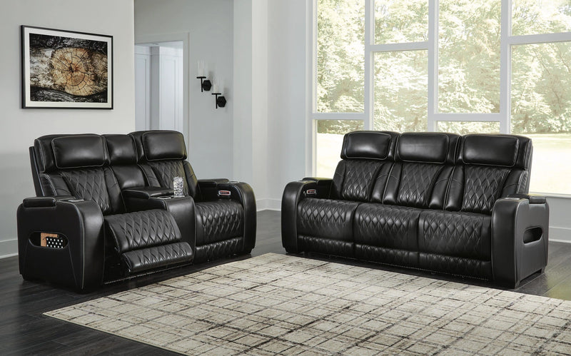 Sofá reclinable eléctrico Boyington, sofá de dos plazas y sillón reclinable