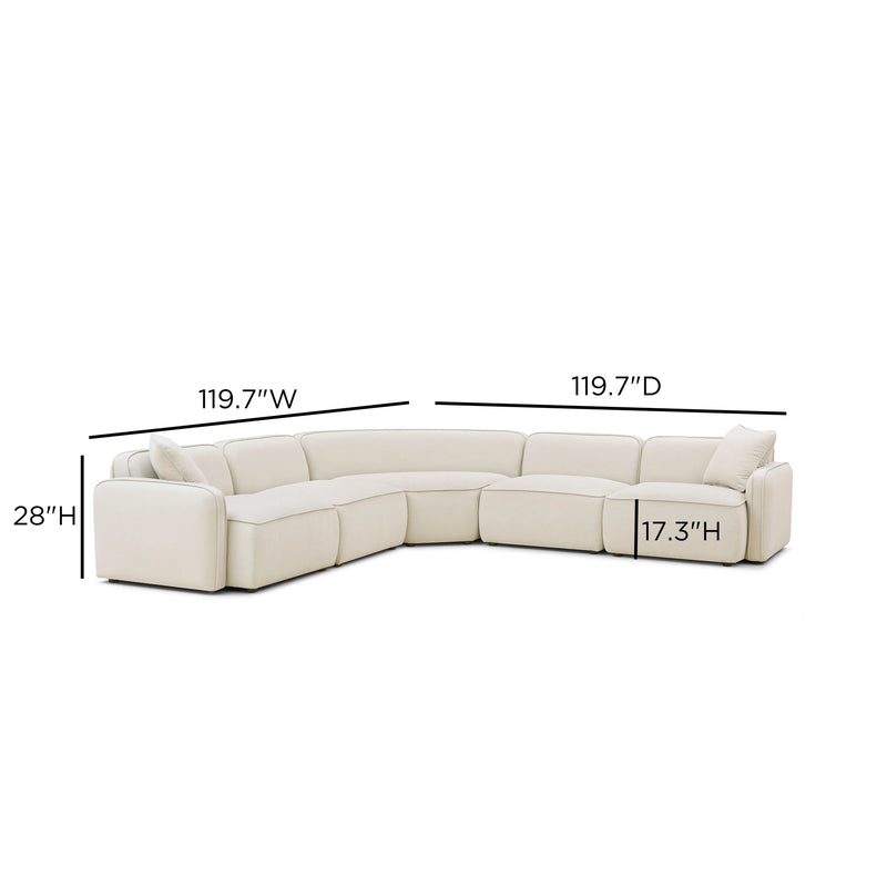 Travie 5-Piece Performance Corduroy Velvet Modular L-Sectional