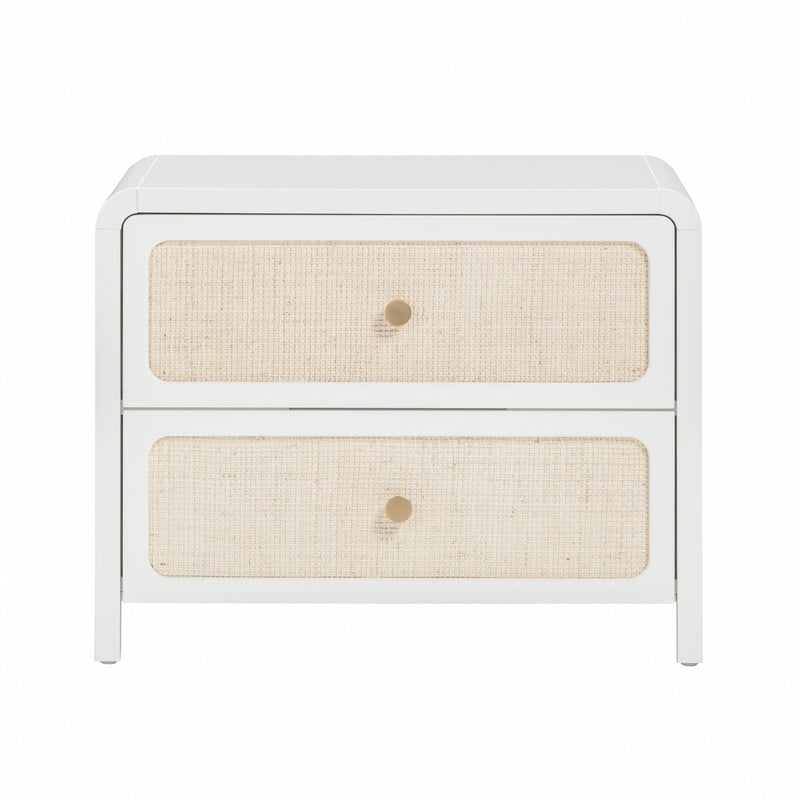 Patty 28" Rattan 2 Drawer Nightstand