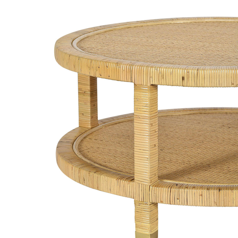 Amara 33" Natural Rattan Round Coffee Table