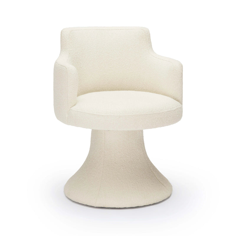 Jeffree Performance Boucle Swivel Dining Chair
