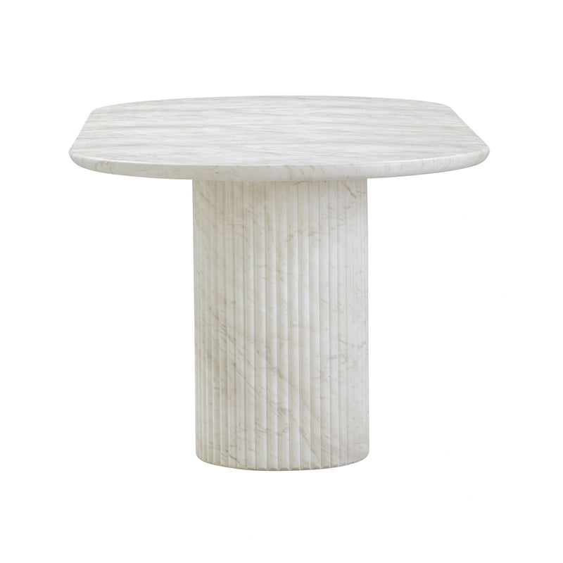 Brut 86" Concrete Patterned Indoor/Outdoor 86" Oval Dining Table