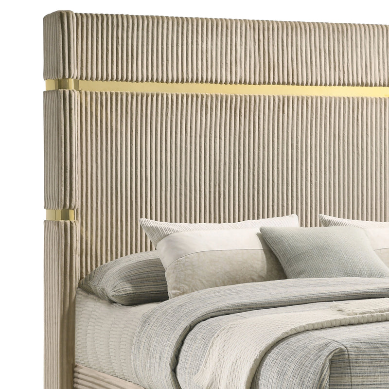 Lucia 5 Pc Bedroom Set (Queen Bed, Nightstand, Dresser, Mirror and Chest)