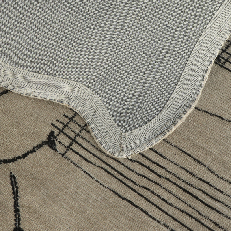 Alfombra de lana tejida a mano Mezzo Natural de 5'x8'