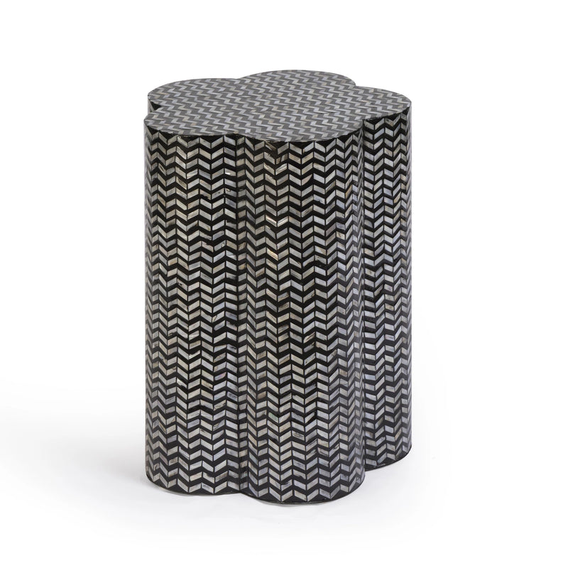 Truffle Black Mother of Pearl Shell Side Table