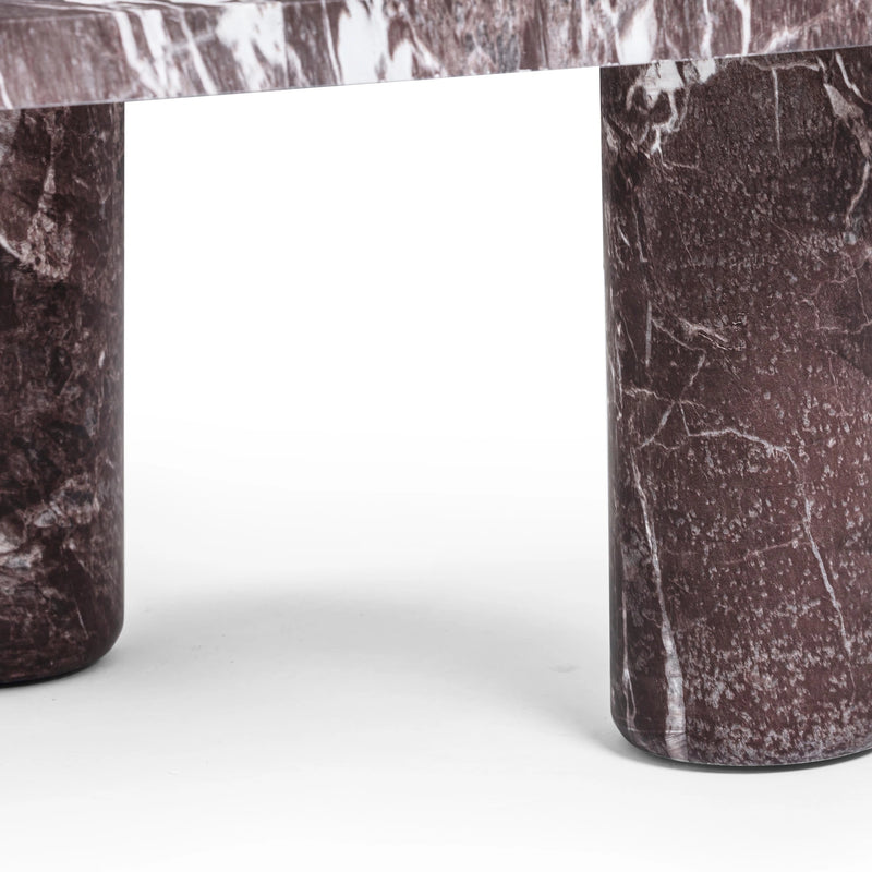 Mesa de centro Libby de mármol falso rojo Levanto para interior/exterior (36"-48")