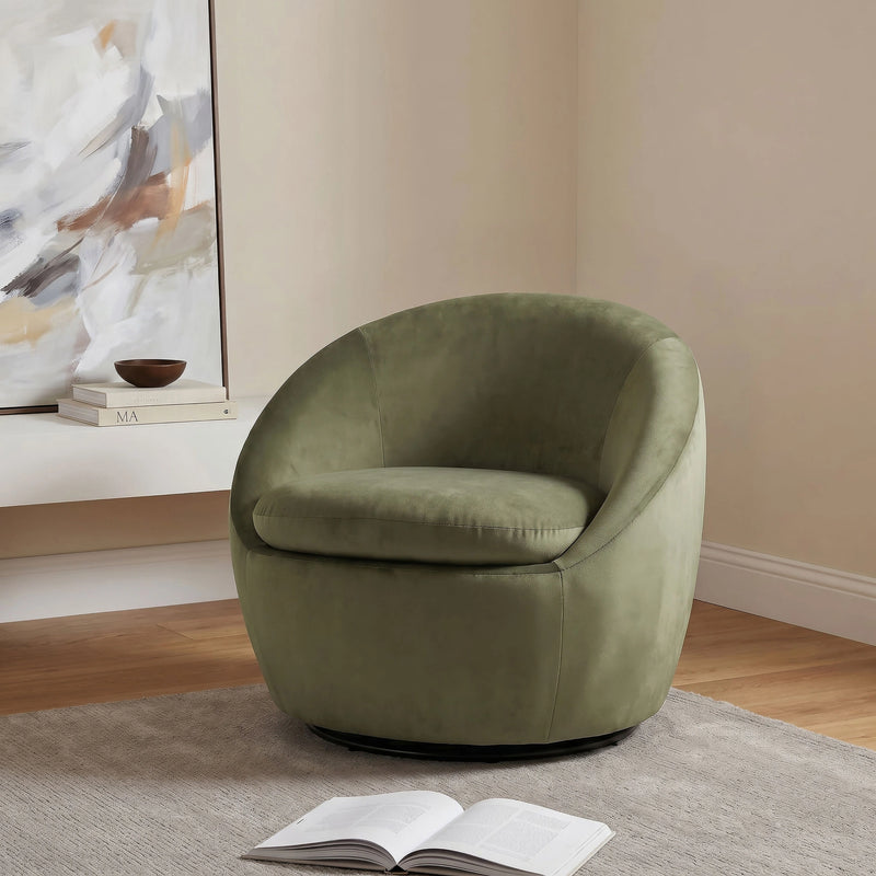 Sillón decorativo giratorio tapizado Myernick