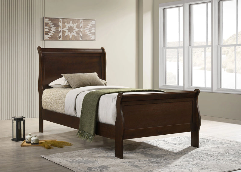 Louis Philippe Sleigh Panel Bed