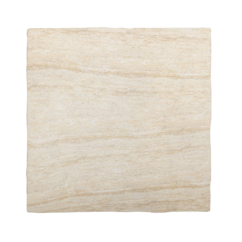 Roxanne 46" Faux Travertine Indoor/Outdoor Concrete Coffee Table