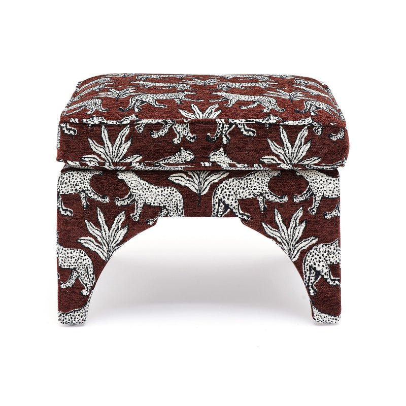 Raji Leopard Jacquard Ottoman