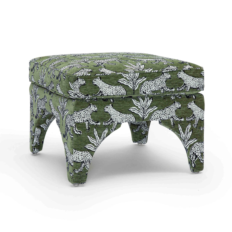 Raji Leopard Jacquard Ottoman