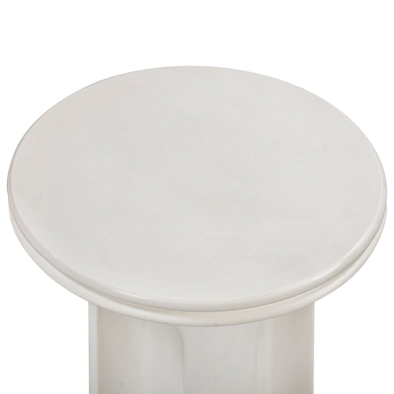Cassandra Ivory Indoor/Outdoor Concrete Side Table