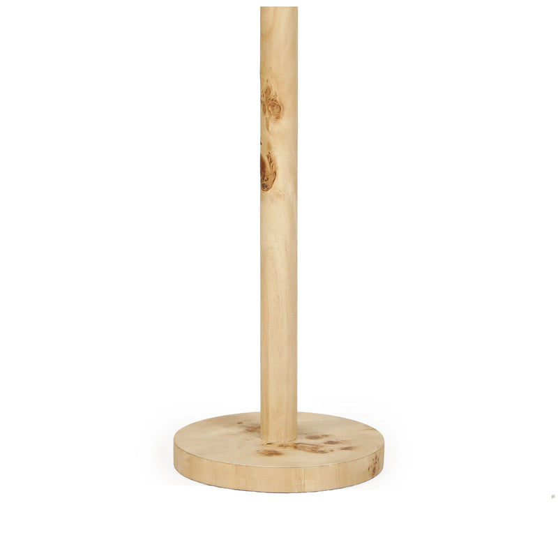 Lamia Natural Burl and Raffia Contract-Grade Table Lamp