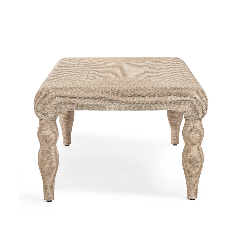 Vicky 49" Natural Woven Seagrass Rectangular Coffee Table