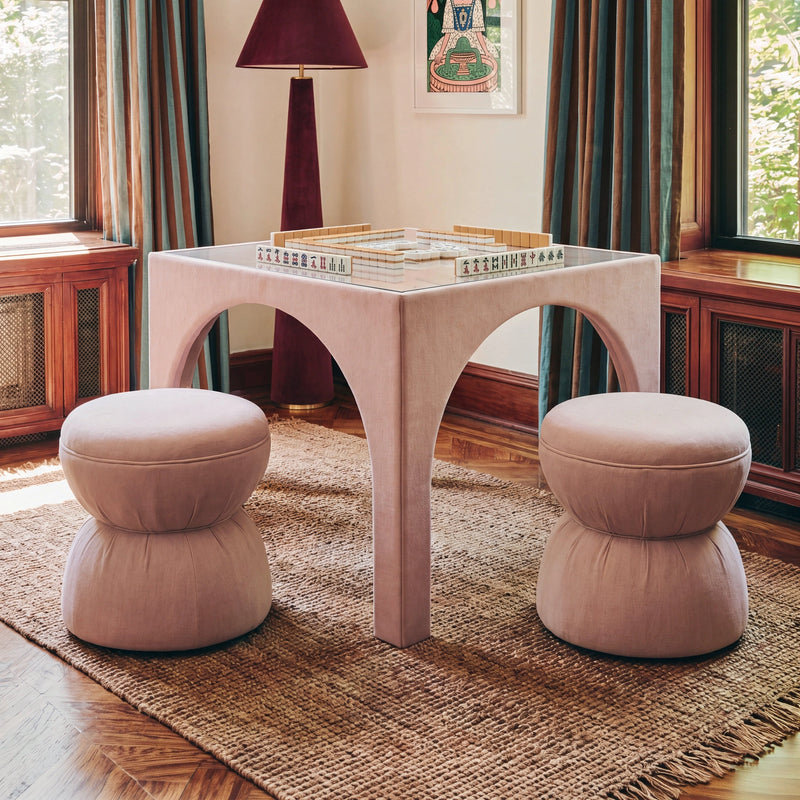 Tomlin Ruched Performance Fabric Game Ottoman