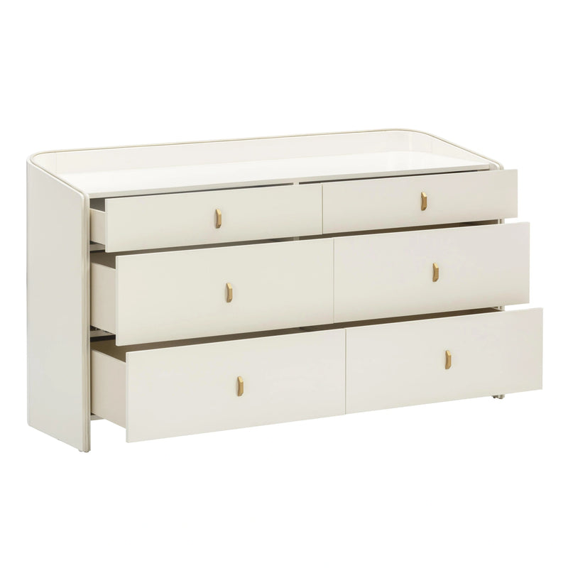 Collins 56" Cream 6-Drawer Dresser