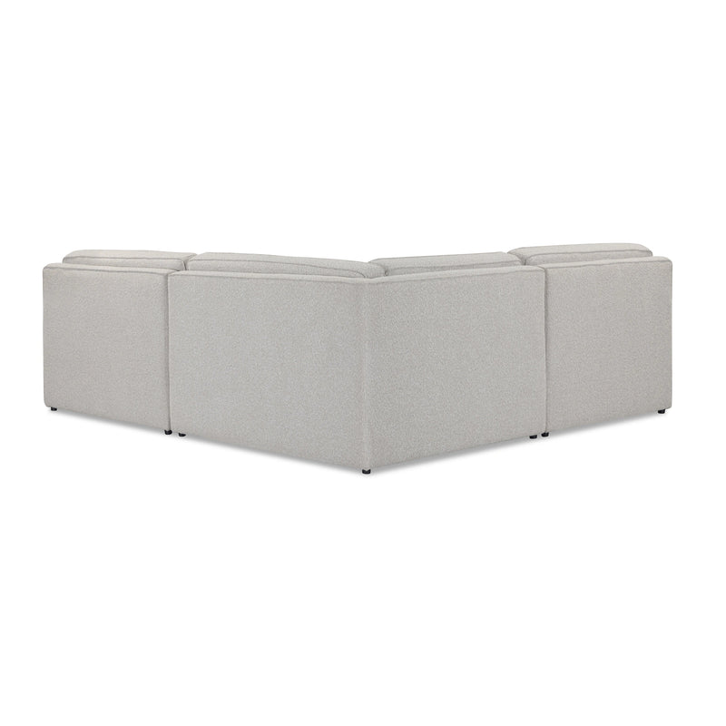 Yvette 3-Piece Warm Grey Performance Boucle L-Sectional