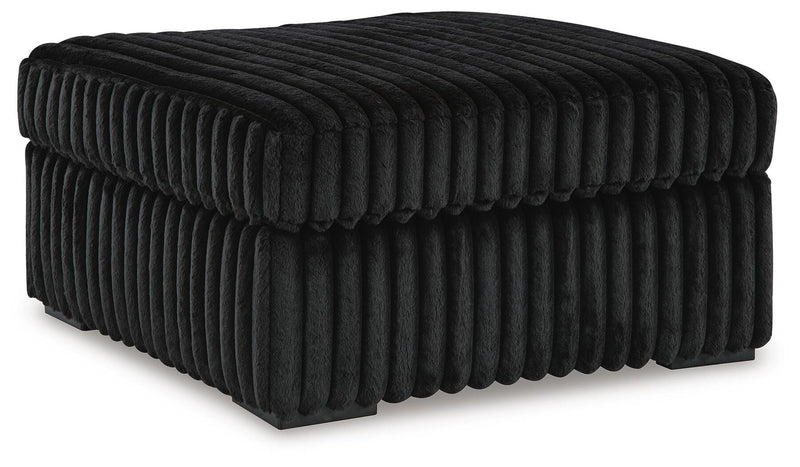 Midnight-Madness Oversized Accent Ottoman - Onyx