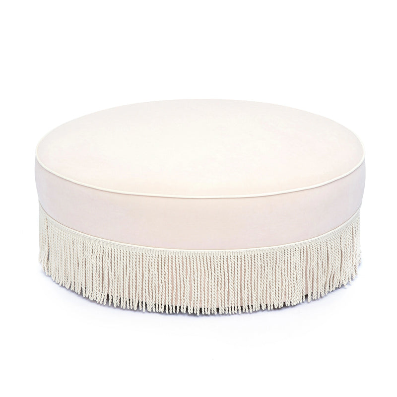 Tassy Tasseled Round Ottoman