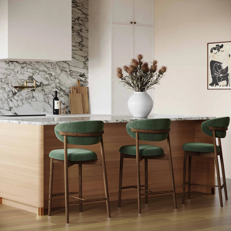 Zinea Performance Textured Velvet Counter Stool