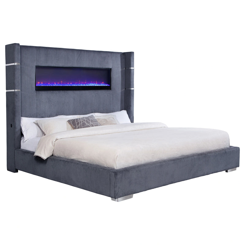 Tisdall Wingback Bed with Flame Visualizer