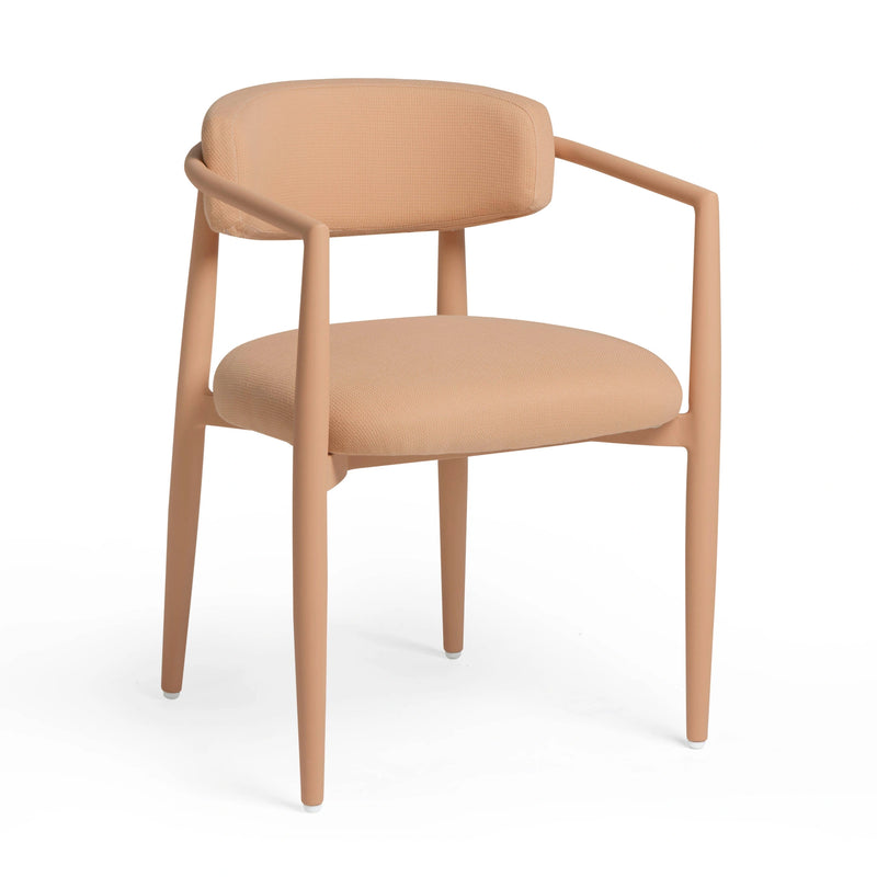 Silla de comedor para exteriores Annika con brazos, de tela texturizada y calidad comercial