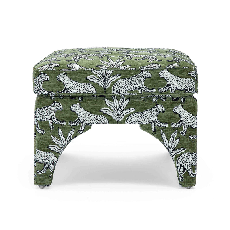 Raji Leopard Jacquard Ottoman