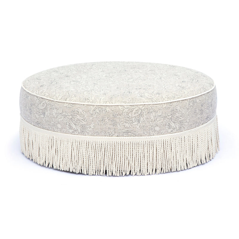 Tassy Tasseled Round Ottoman