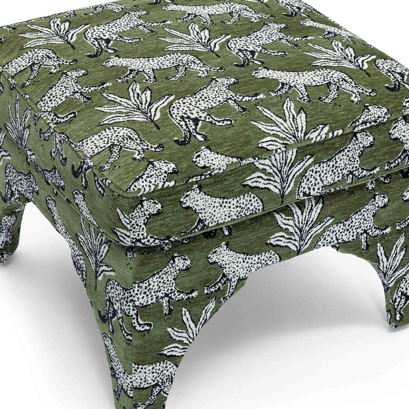 Raji Leopard Jacquard Ottoman