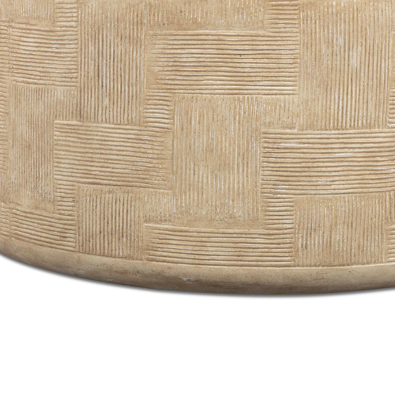 Suraya 55" Indoor/Outdoor Concrete Rounded Coffee Table